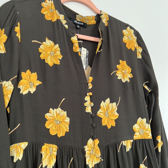 Madewell Button-Front Tier Dress in Fall Flowers - Picture 8 of 15